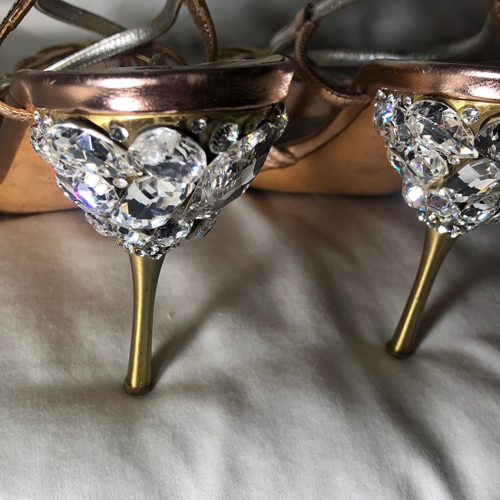 Glitzy Authentic Miu Miu Metallic Strappy Heels, Size 6 1/2 (US) - Picture 15 of 16